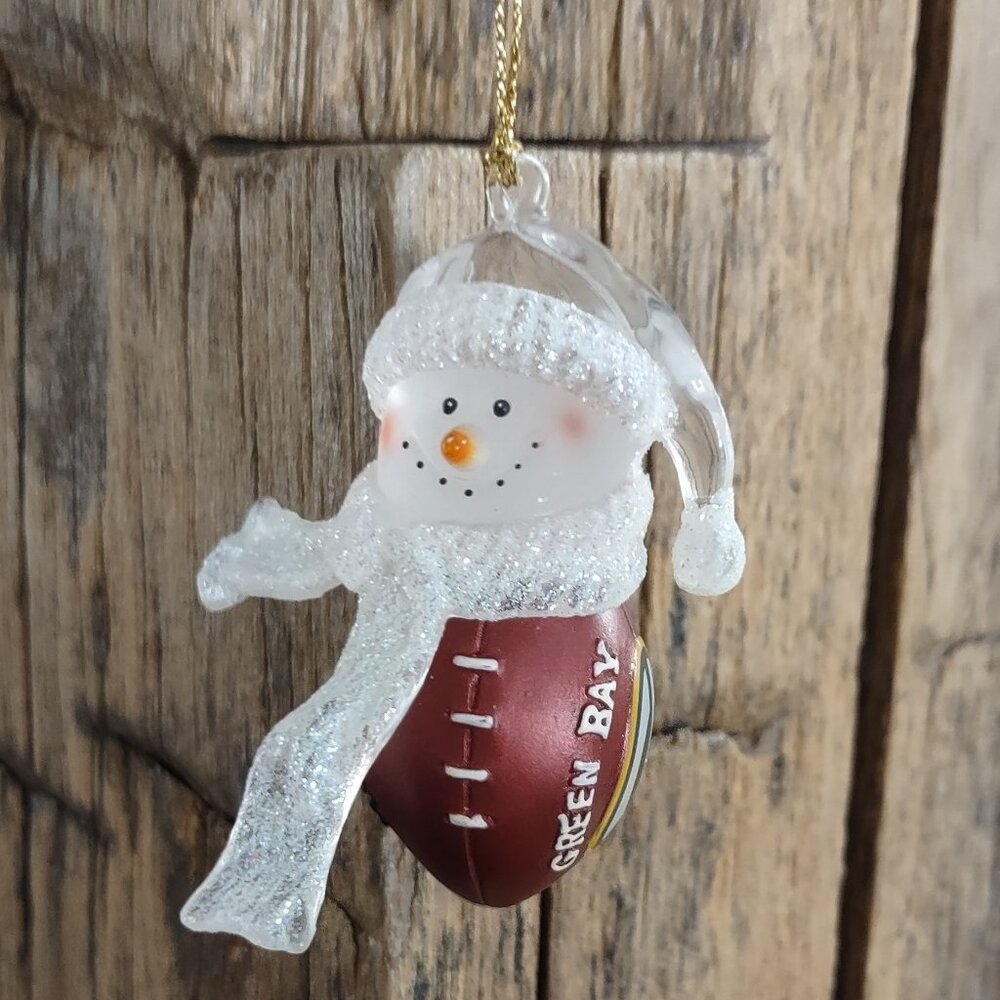 NFL Green Bay Packers Snowman Wilson Football Christmas Ornament